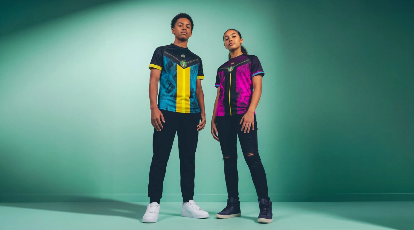 Players in the YESi Aqua and Flamingo anniversary kits
